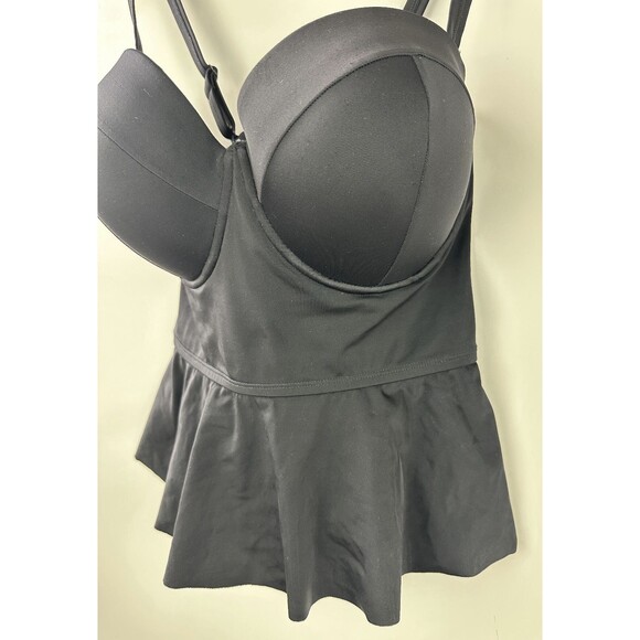 Torrid Underwire Peplum Tankini Bikini Swim Top ONLY Black Plus Size 2 2X *Read* - Picture 6 of 16
